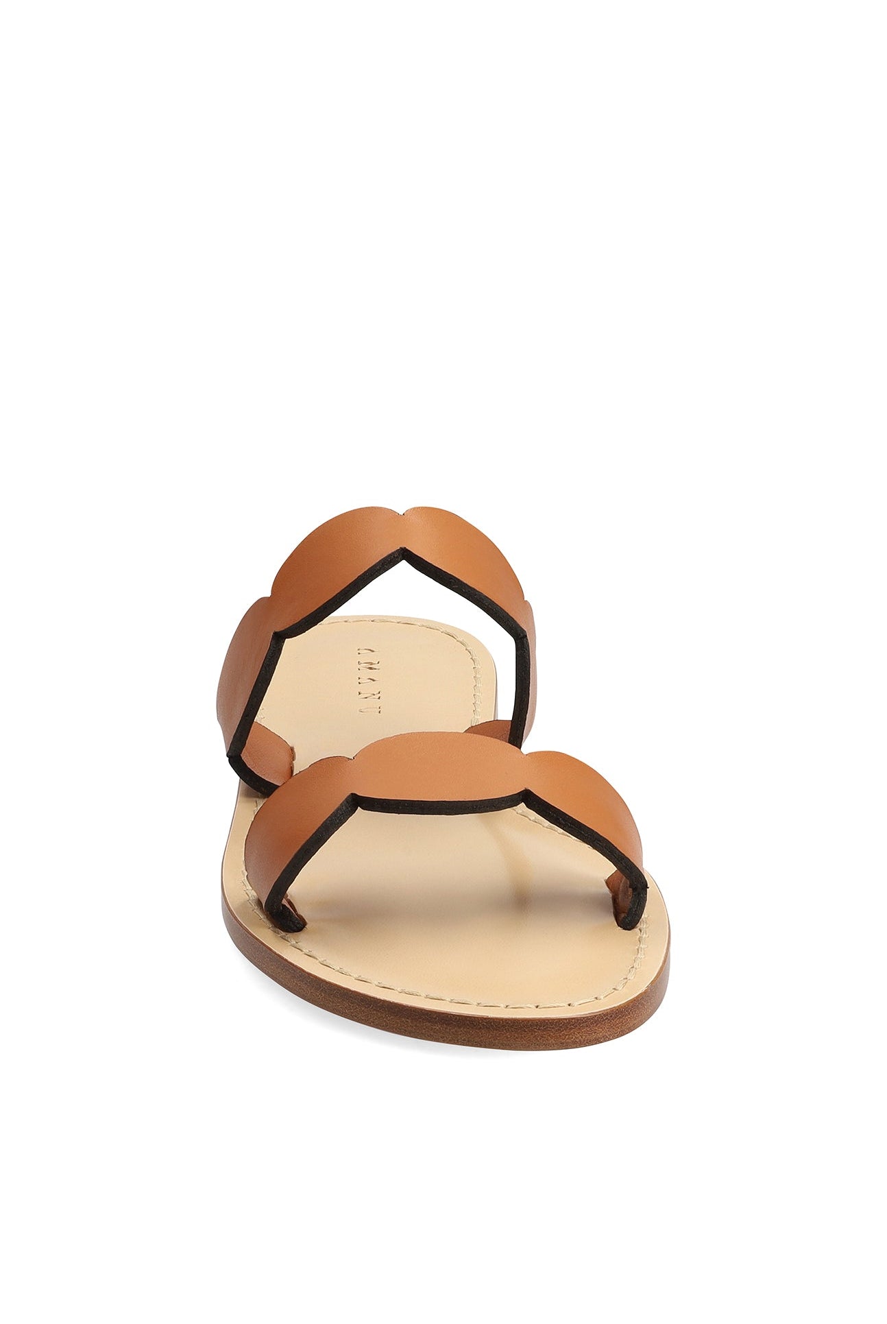 MARYSIA X AMANU Bakoven Scallop Sandal in Cognac