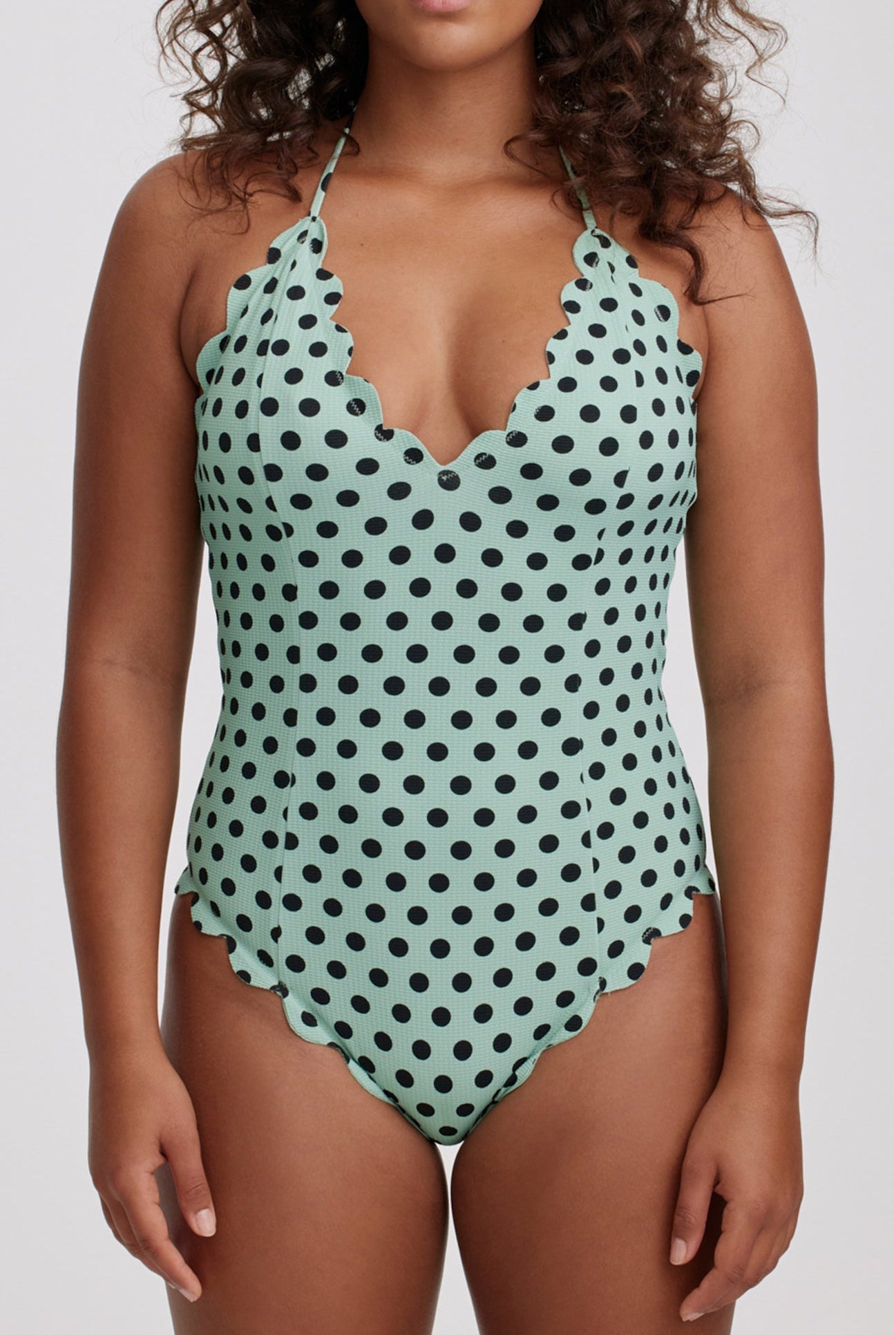 Broadway Maillot in Mint Small Dot Print/Mint MARYSIA