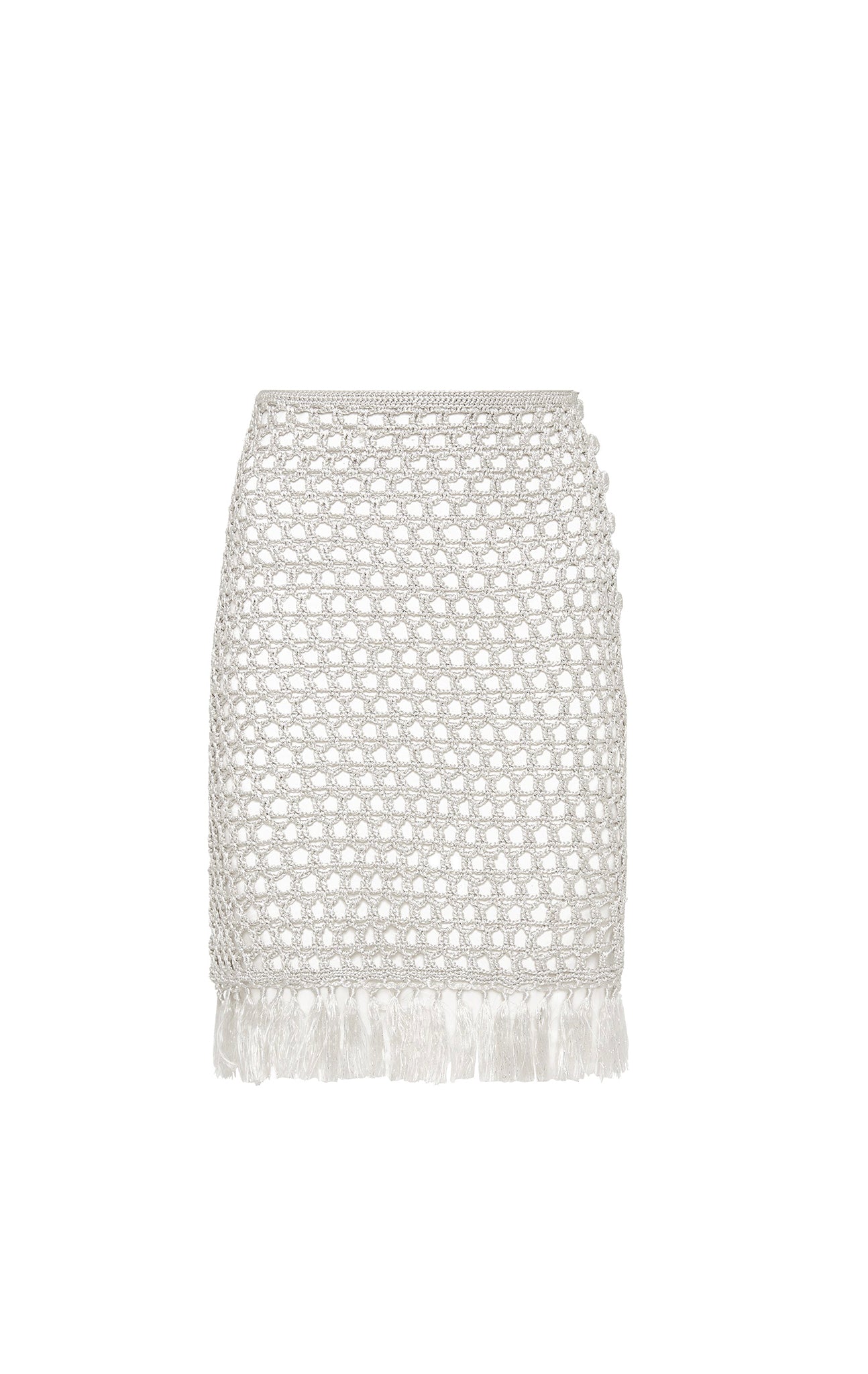 MARYSIA Crochet Mini Skirt in Silver