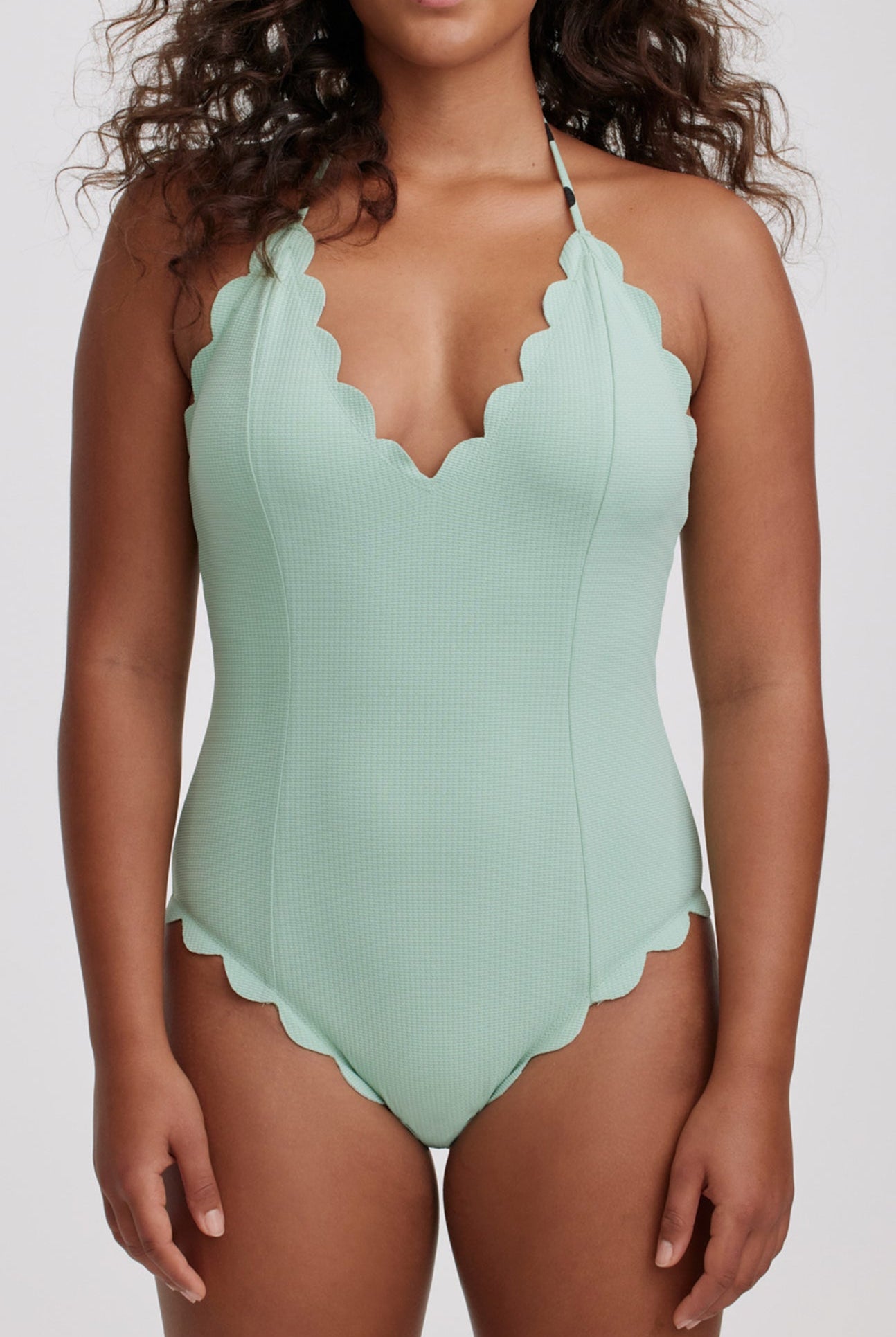 Broadway Maillot in Mint Small Dot Print/Mint