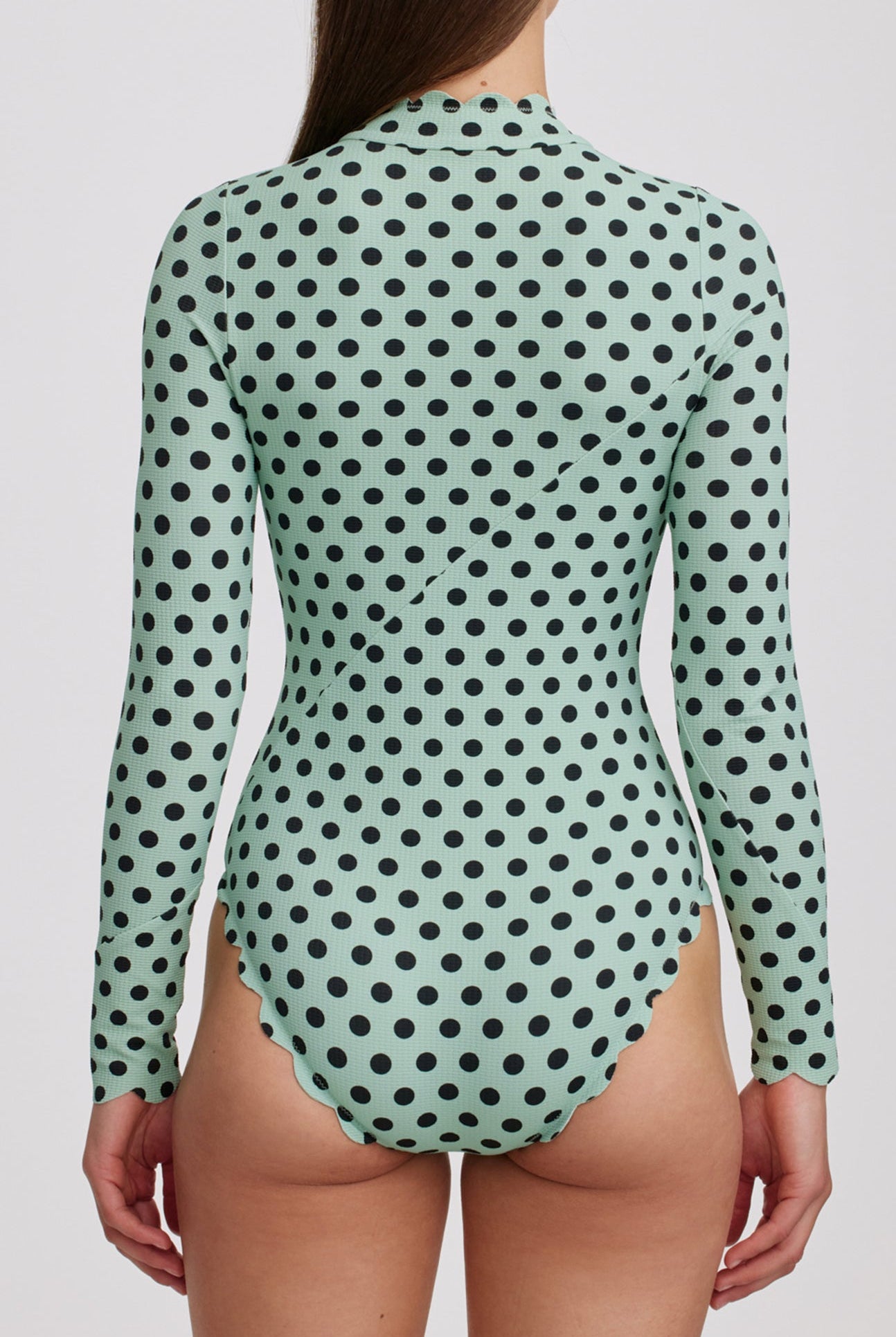 North Sea Rashguard in Mint Small Dot Print MARYSIA