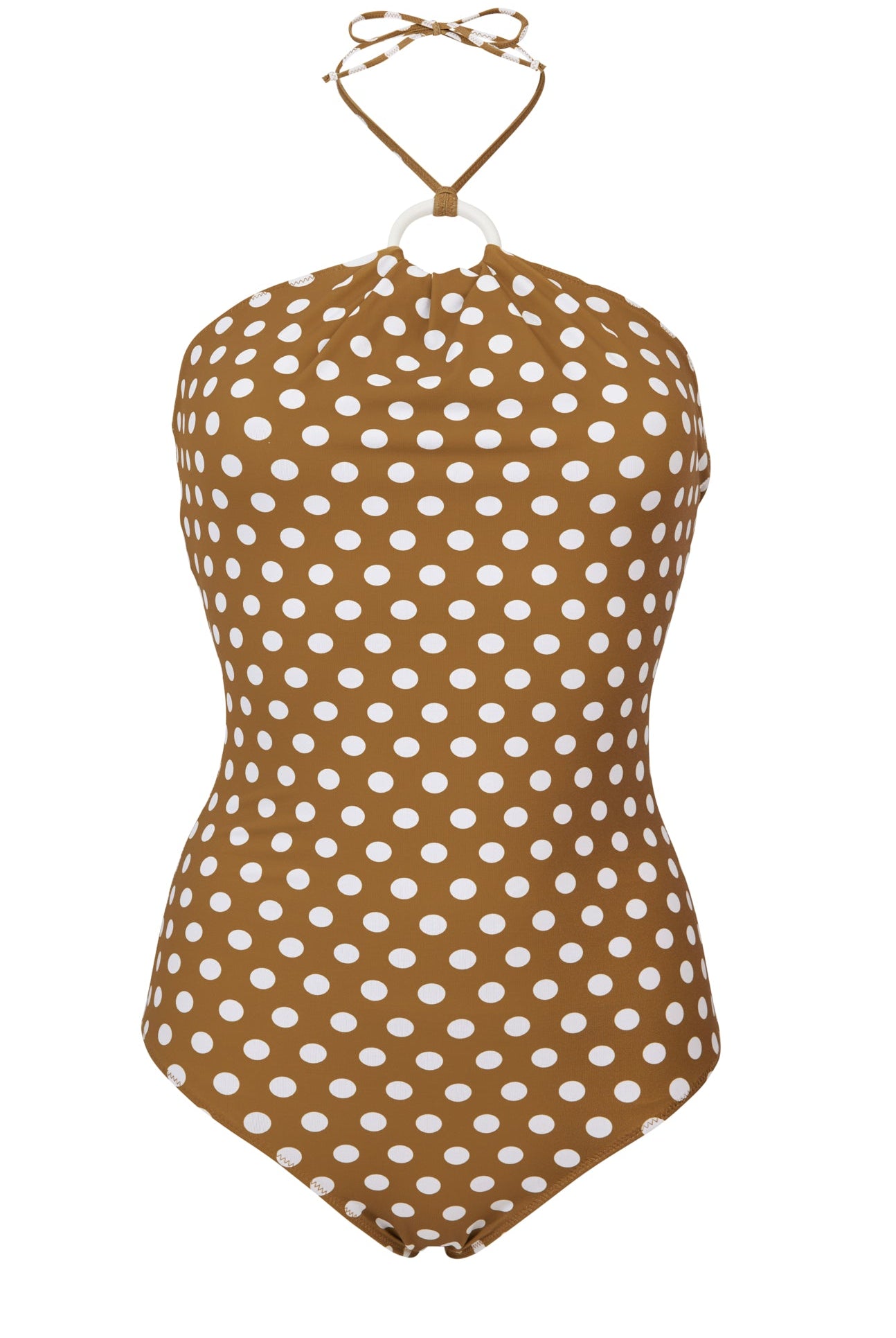 Avalon Maillot in Bronze Small Dot Print MARYSIA
