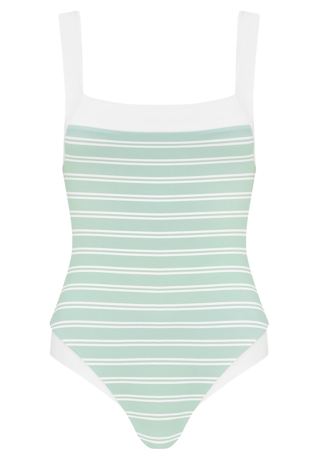 Bianco Maillot in Mint Stripe Print MARYSIA