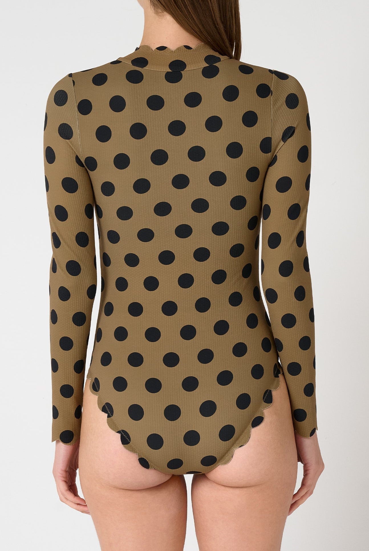North Sea Rashguard In Bronze Dot Print MARYSIA