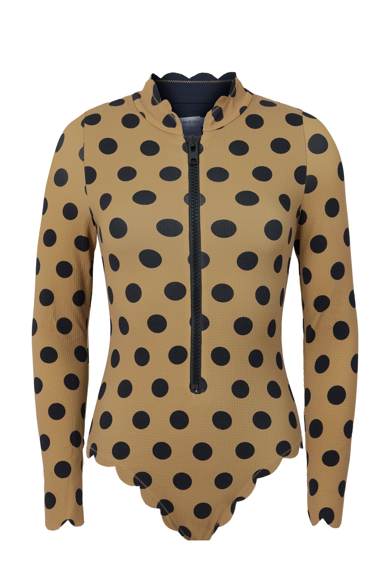 North Sea Rashguard In Chocolate Dot Print MARYSIA