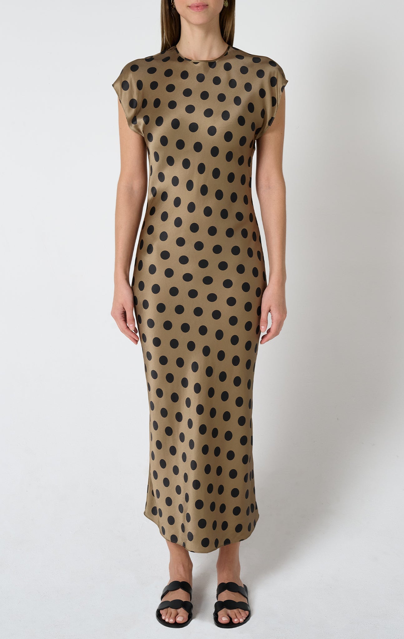 Eames Dress in Bronze Dot Print MARYSIA