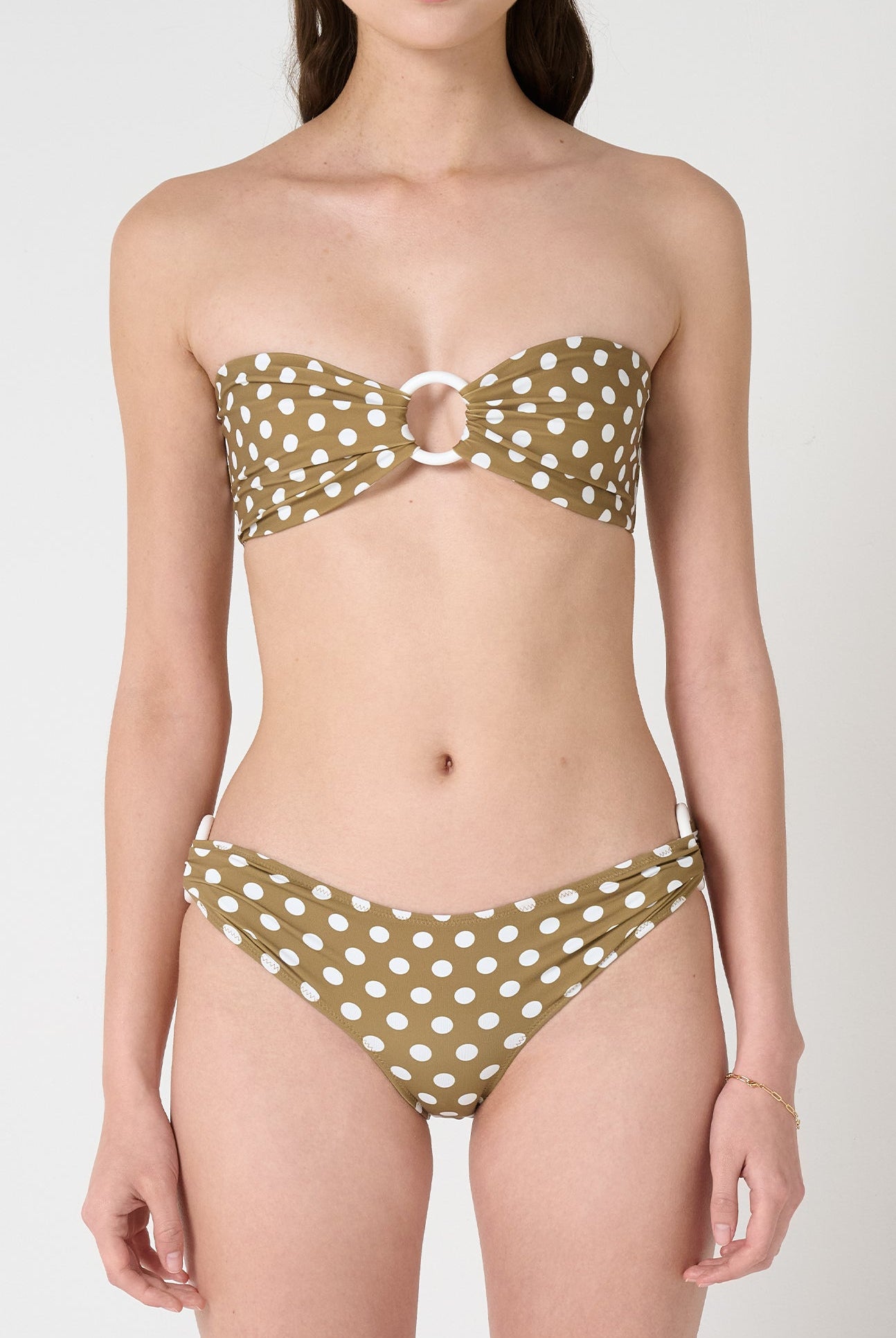 Coronada Top in Bronze Small Dot Print MARYSIA