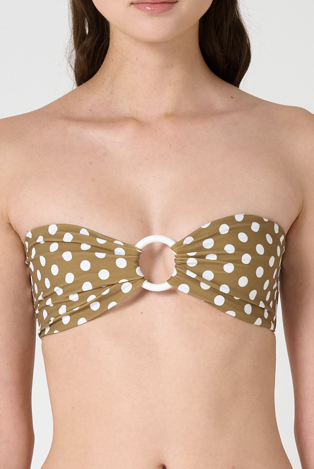 Coronada Top in Bronze Small Dot Print MARYSIA