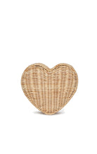 Sisal Heart Wicker Straw Clutch Bag