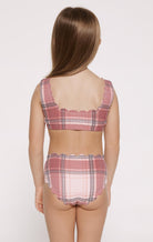 MARYSIA Bumby Palm Springs Tie Top in Plaid/Bloom