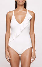 MARYSIA Palisades Ruffle Maillot in Coconut