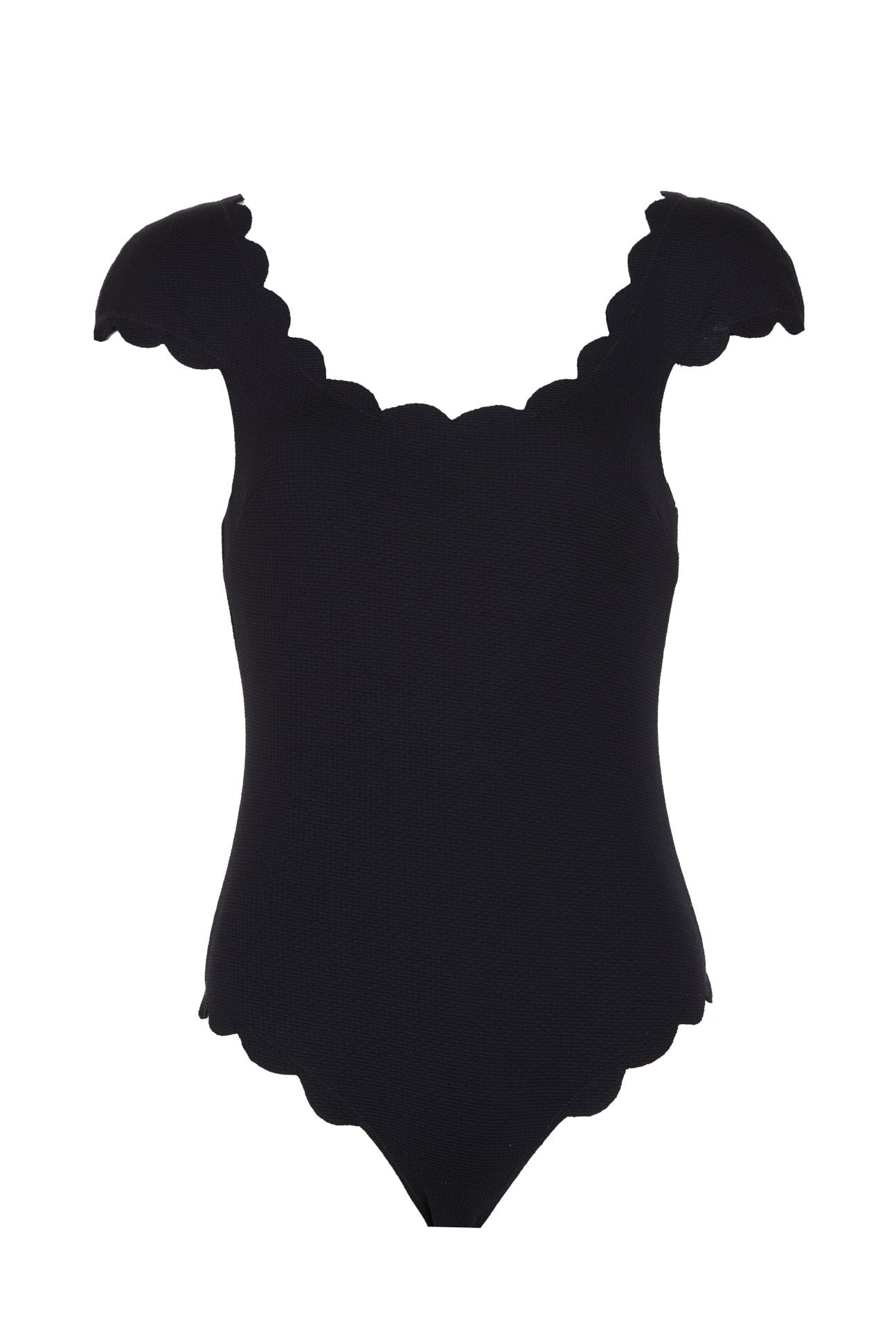 MARYSIA Scalloped Mexico Maillot in Black/Indigo
