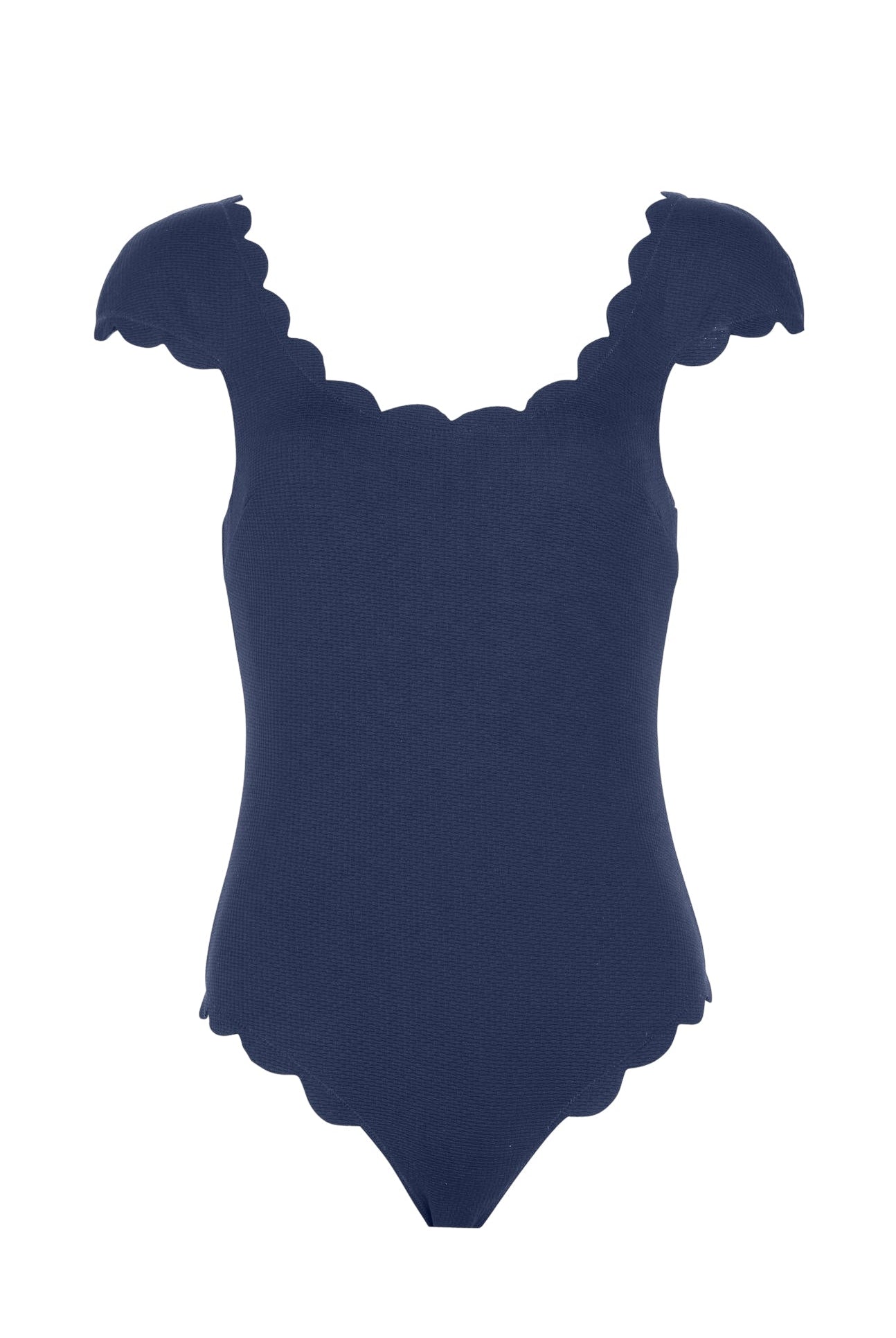 MARYSIA Scalloped Mexico Maillot in Black/Indigo