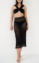 MARYSIA Crochet Long Skirt in Black