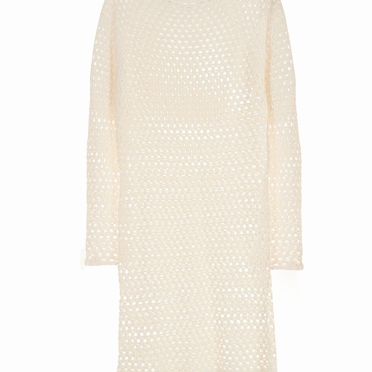 Marysia | Crochet Full Sleeve Dress in Natural