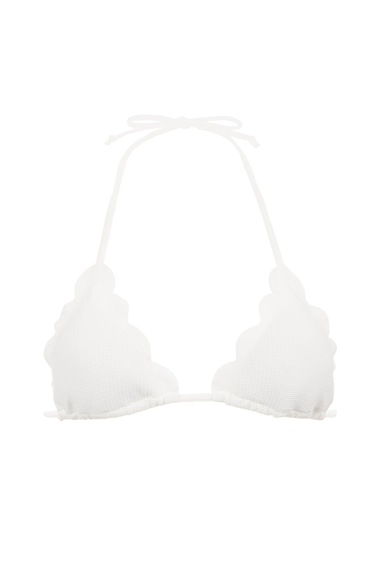 MARYSIA Broadway scalloped triangle bikini top in white