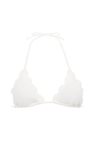 MARYSIA Broadway scalloped triangle bikini top in white