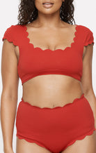 MARYSIA Scalloped Mexico Top in Scooter