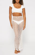 MARYSIA Crochet Long Skirt in Natural