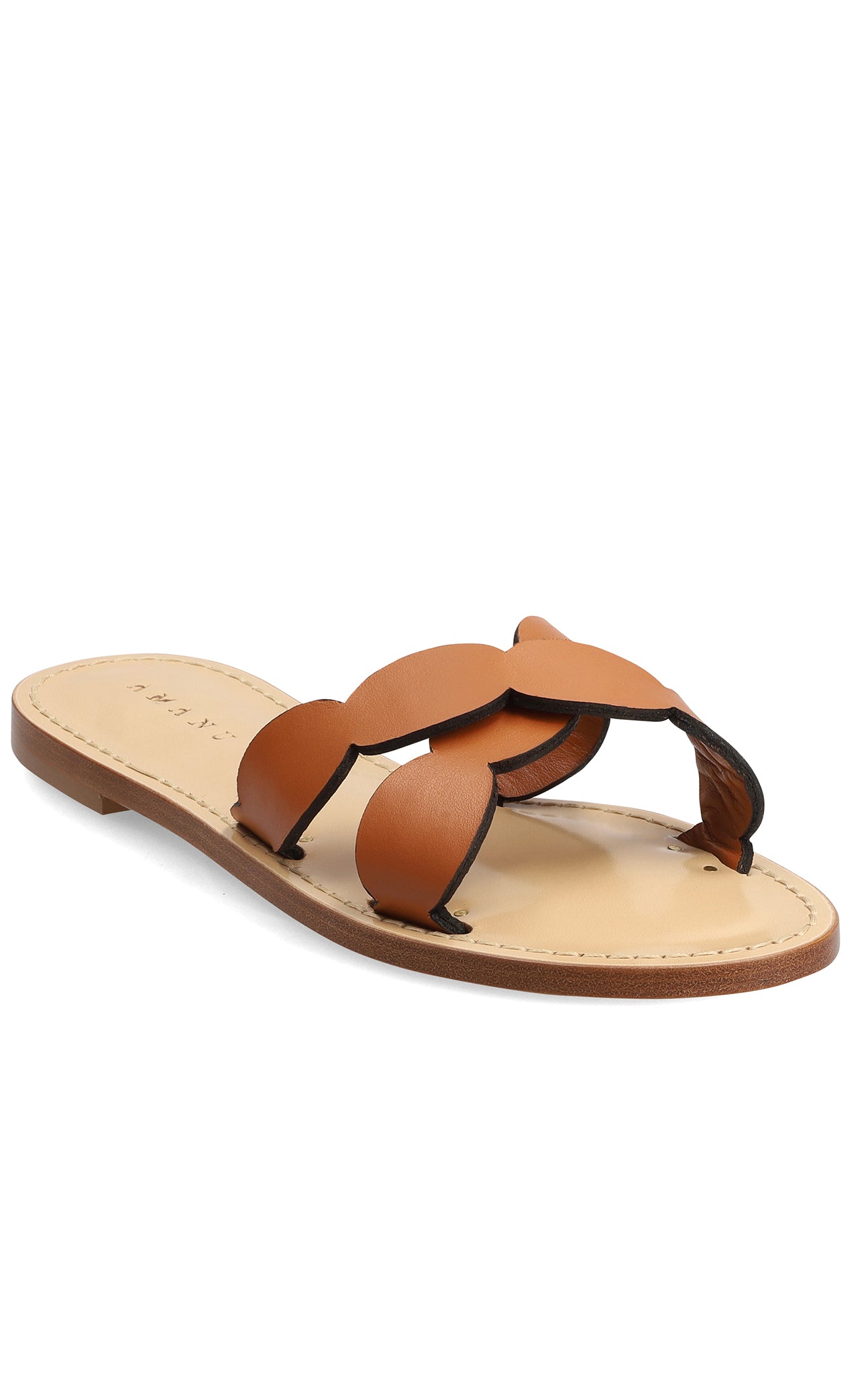 MARYSIA X AMANU Okavango Scallop Sandal in Cognac