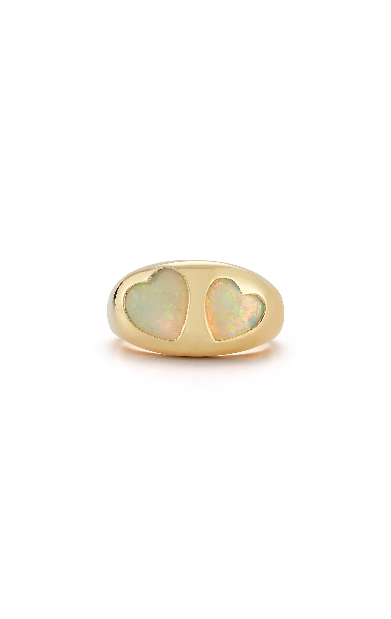 Australian Opal Heart Gypsy Ring