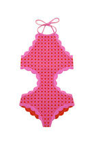 Bumby Mott Cutout Maillot In Orchid Cane MARYSIA