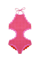 Bumby Mott Cutout Maillot In Orchid Cane MARYSIA