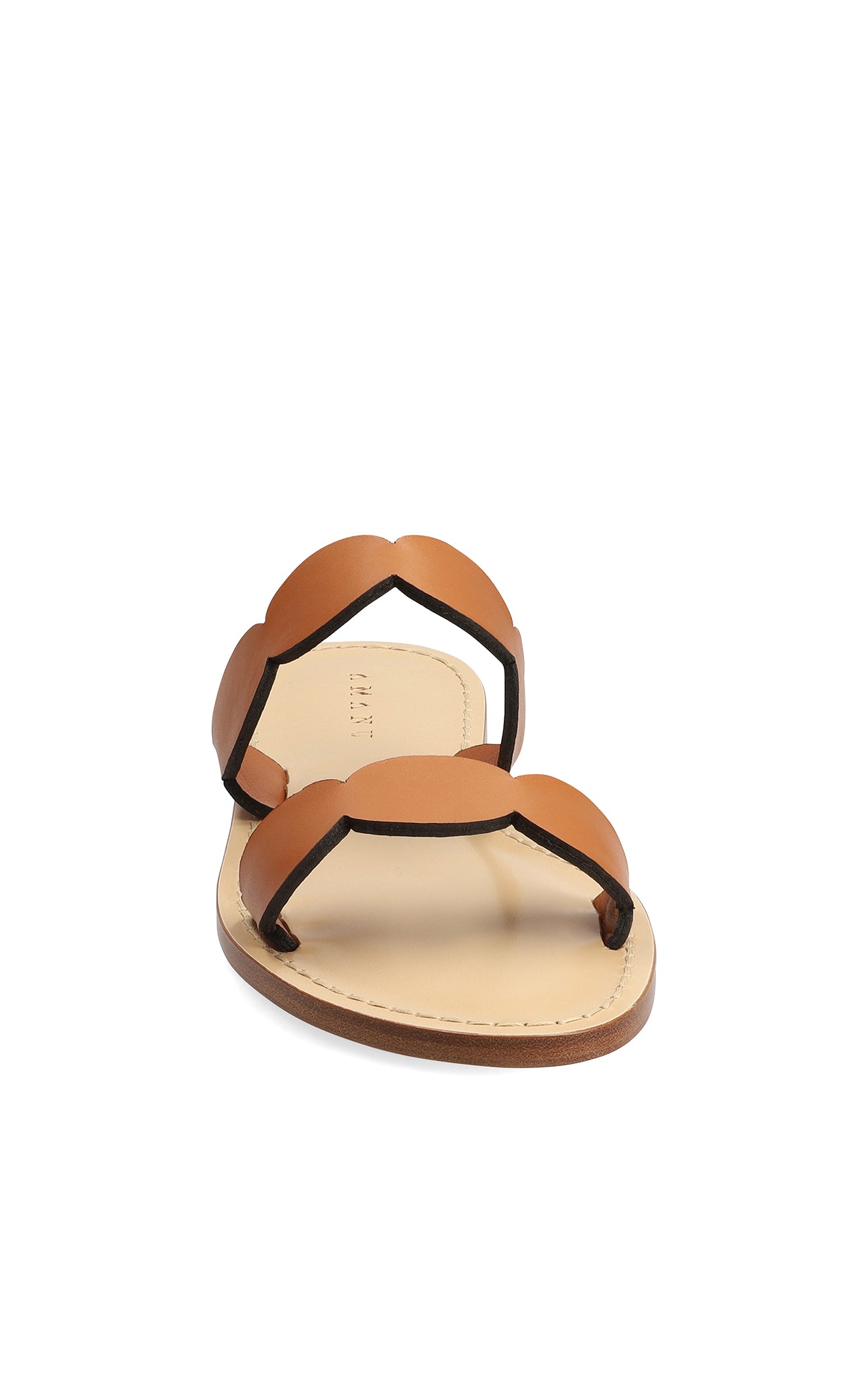 MARYSIA X AMANU Bakoven Scallop Sandal in Cognac