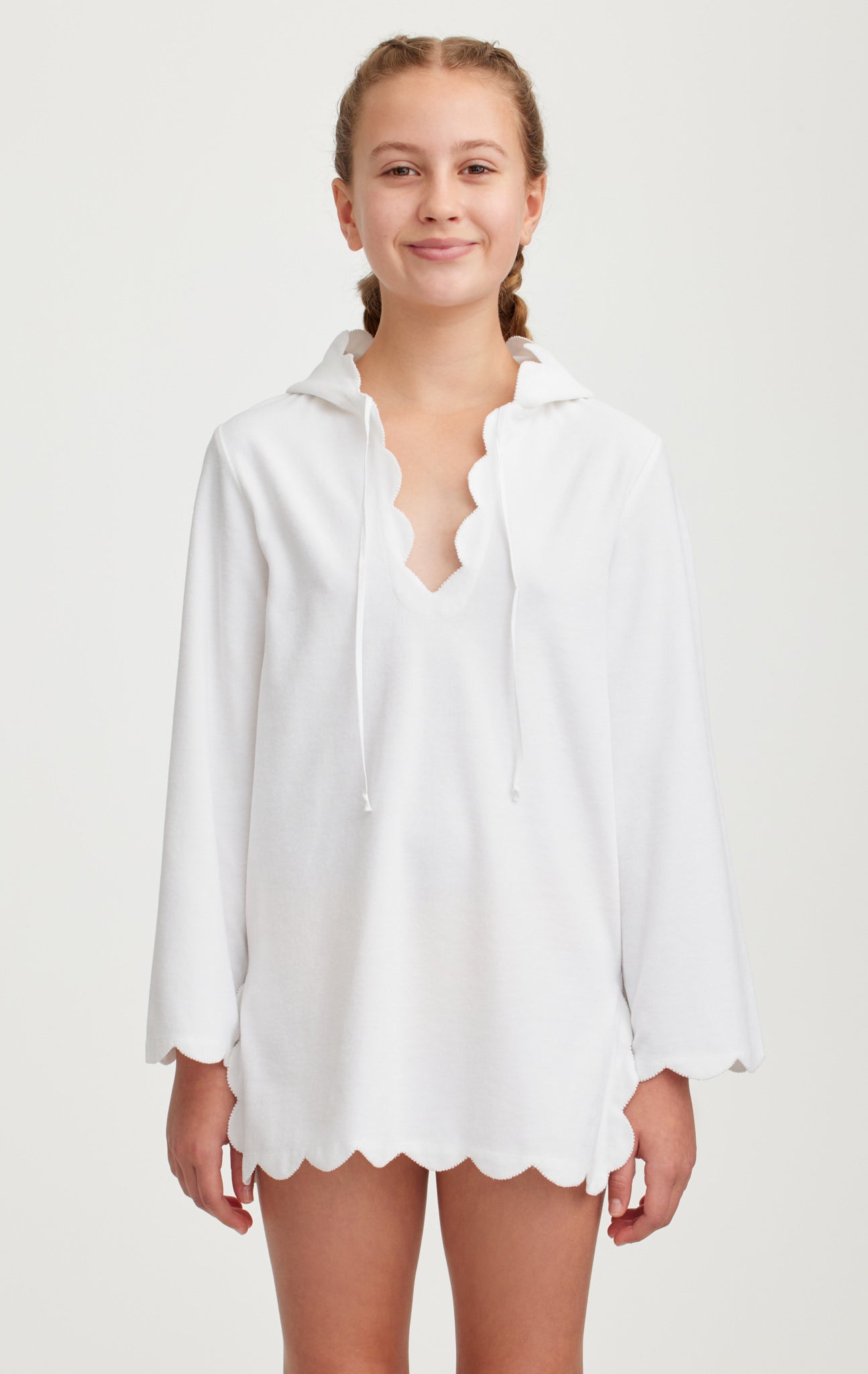Bumby Scalloped Terry Tunic in Coconut MARYSIA