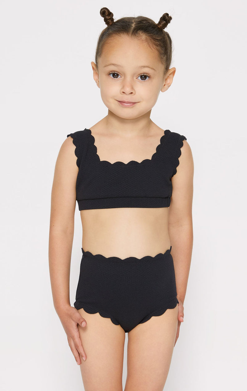 Bmnmsl Kid Swimwear One Shoulder Crop Top Low Waist Panties