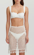 Crochet Mini Skirt in Natural MARYSIA