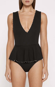 French Gramercy Maillot in Black/Coconut MARYSIA