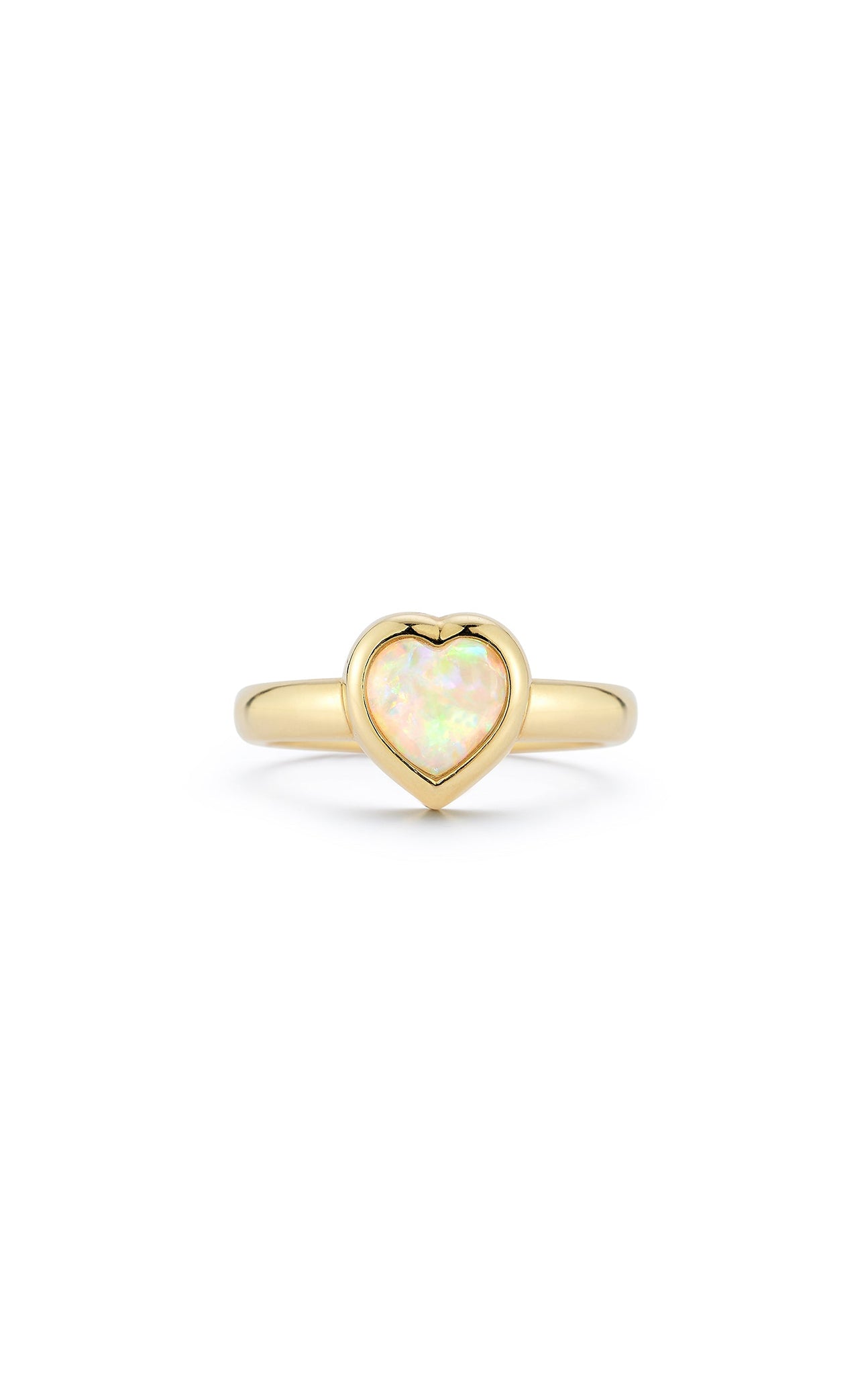 RENNA Small Australian Opal Heart Ring