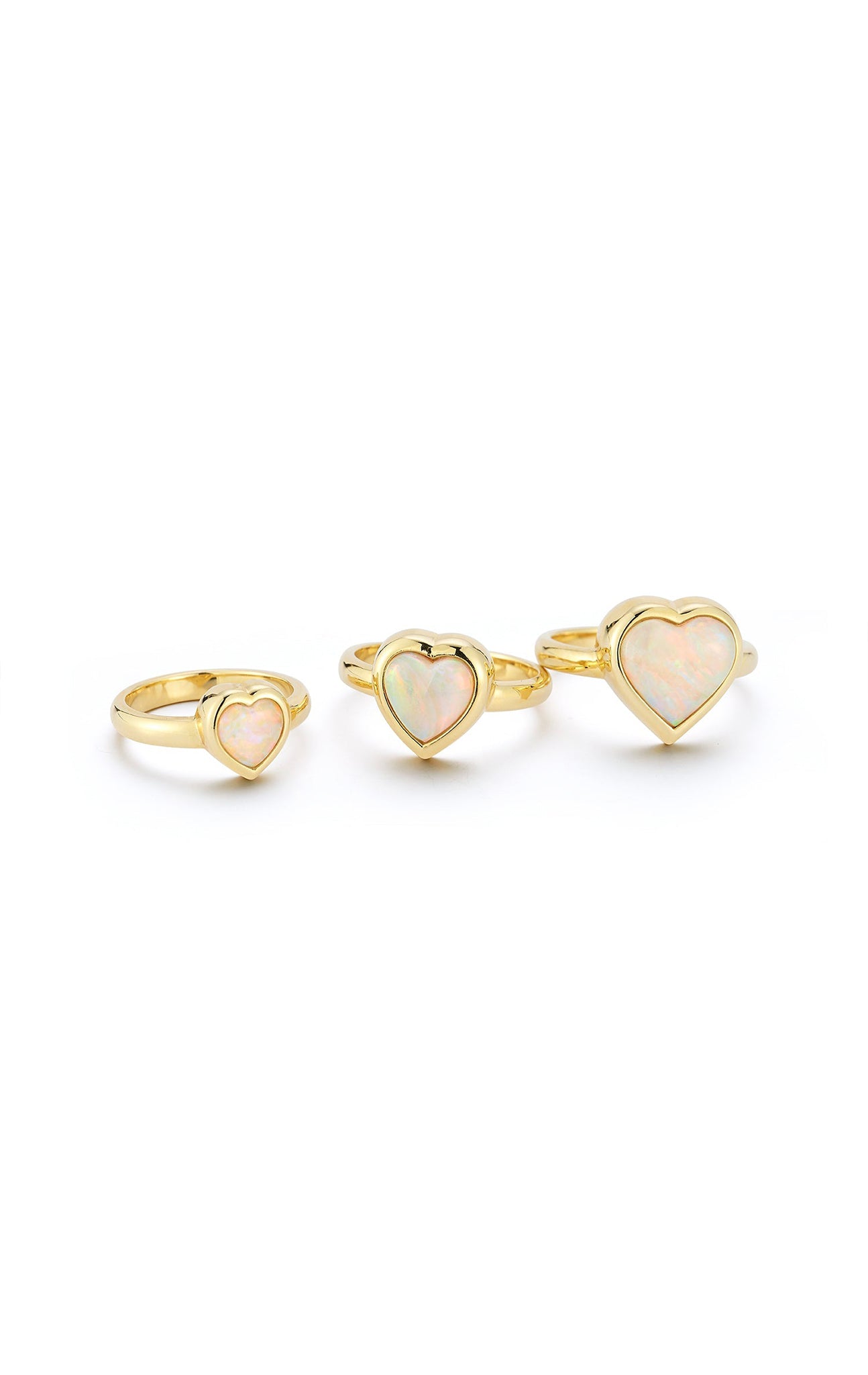 RENNA Small Australian Opal Heart Ring