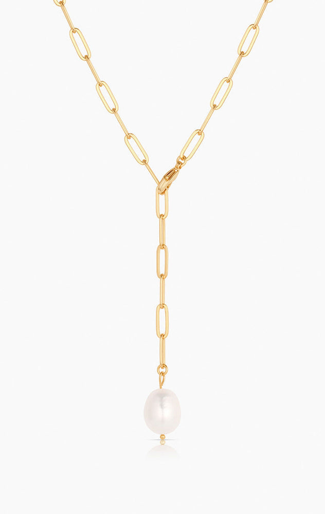 Lea Pearl Lariat Necklace