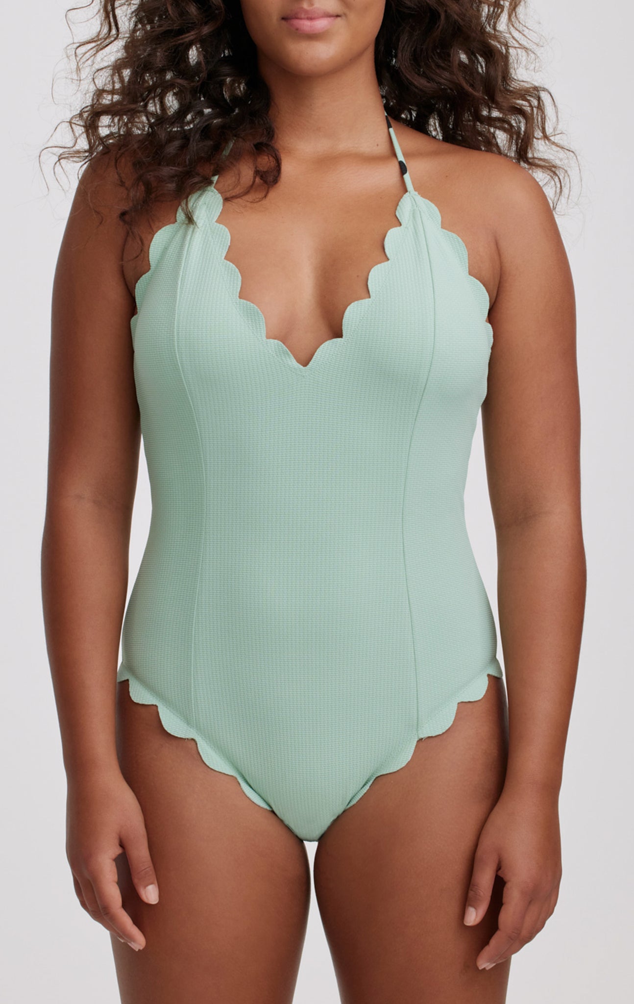 Broadway Maillot in Mint Small Dot Print/Mint