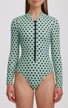 North Sea Rashguard in Mint Small Dot Print MARYSIA