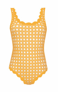 Palm Springs Maillot in Tangerine Cane