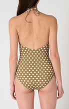 Avalon Maillot in Bronze Small Dot Print MARYSIA