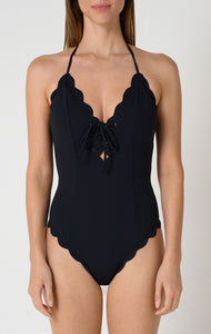 Broadway Tie Maillot in Black MARYSIA