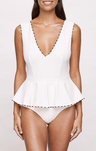 French Gramercy Maillot in Coconut/ Black