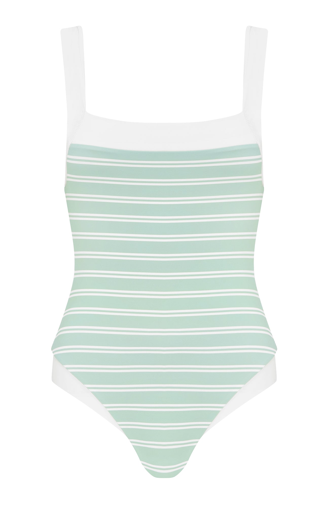 Bianco Maillot in Mint Stripe Print MARYSIA