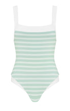 Bianco Maillot in Mint Stripe Print MARYSIA