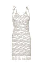 marysia Crochet Mini Dress in Silver