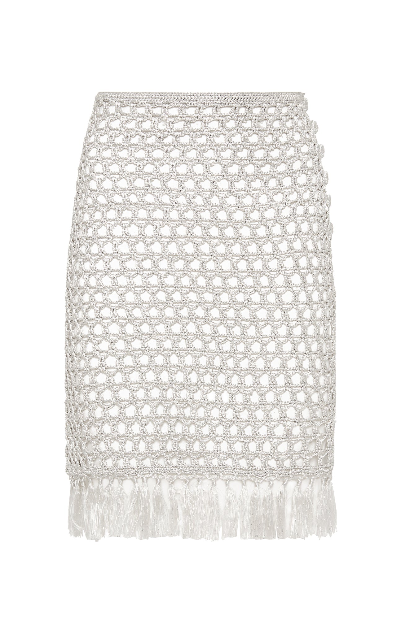 MARYSIA Crochet Mini Skirt in Silver