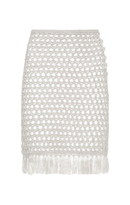 MARYSIA Crochet Mini Skirt in Silver