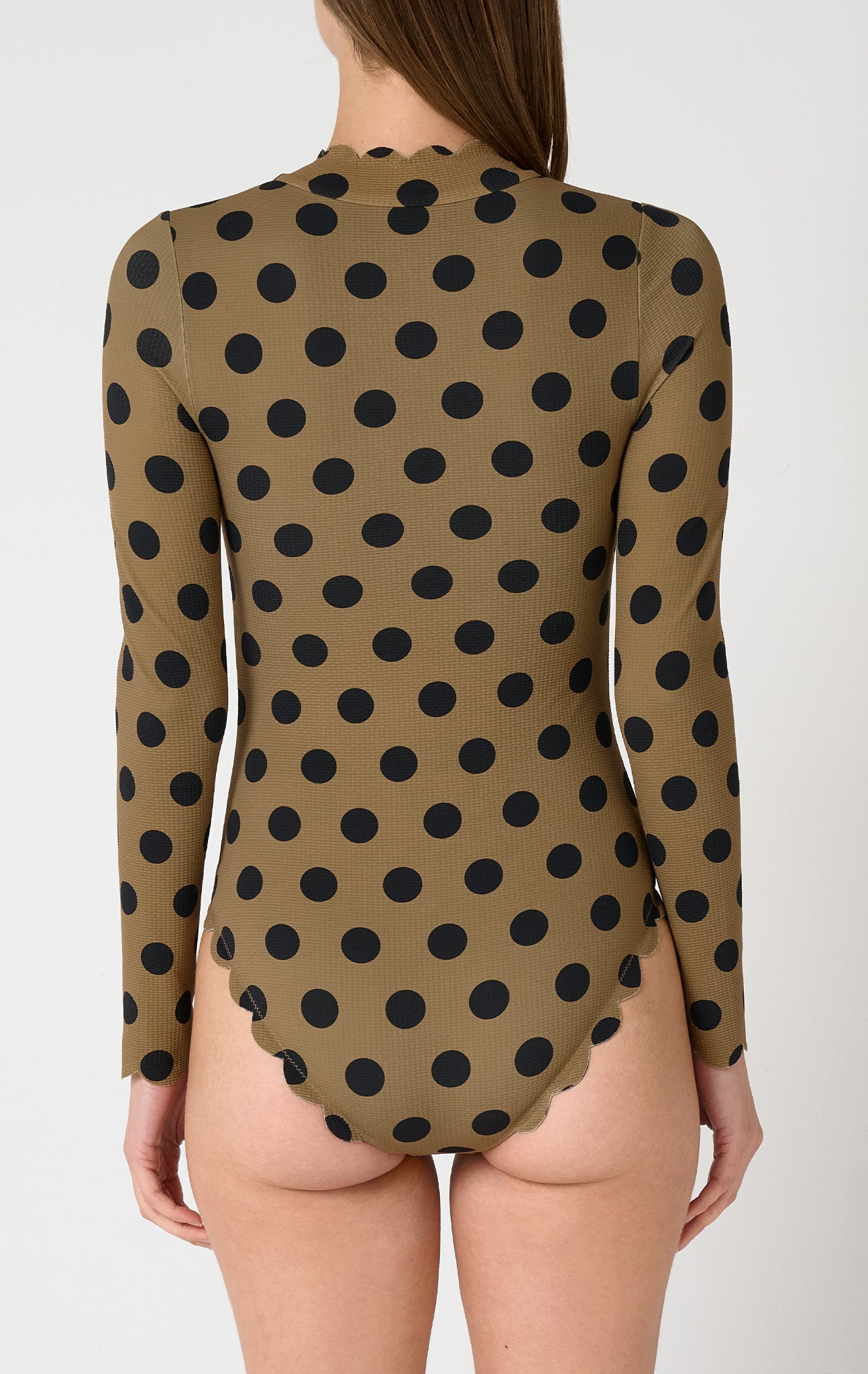 North Sea Rashguard In Bronze Dot Print MARYSIA