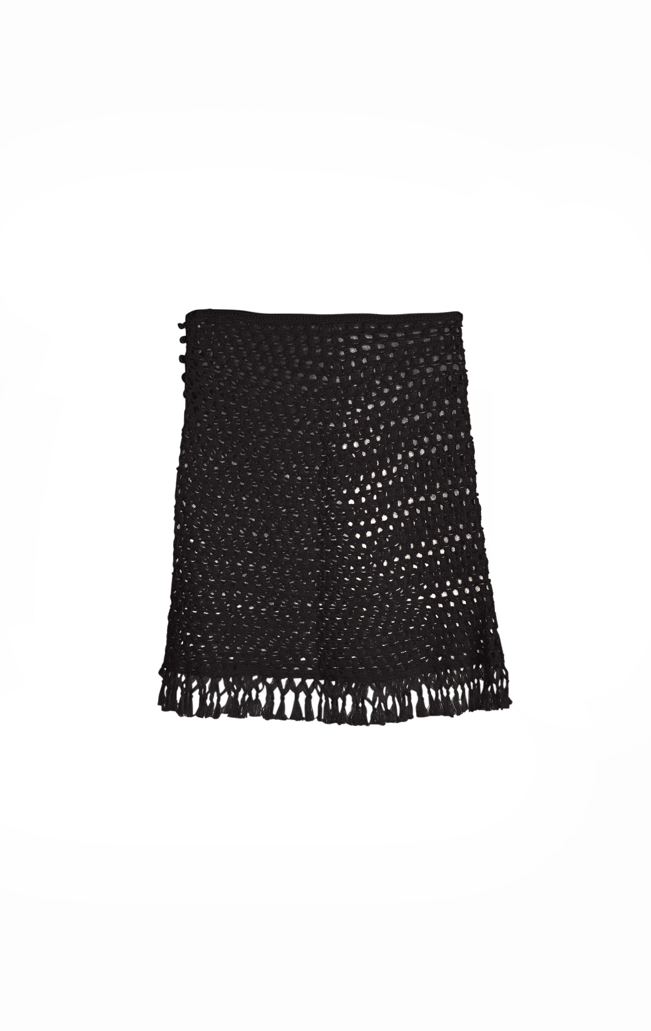 Crochet Mini Skirt in Black