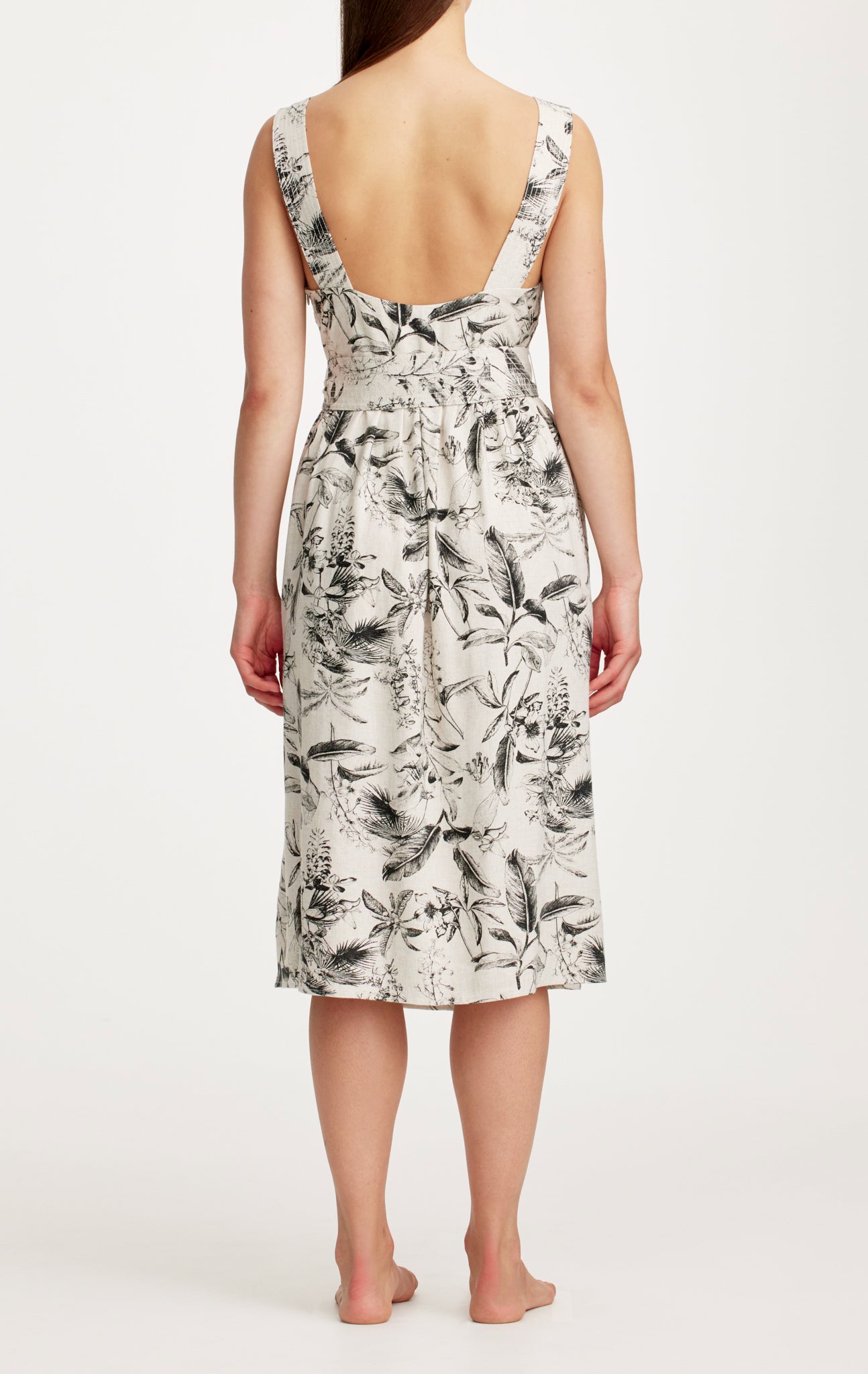 MARYSIA Rosa Dress in Oat Floral Print