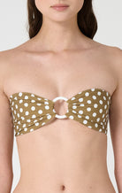 Coronada Top in Bronze Small Dot Print MARYSIA